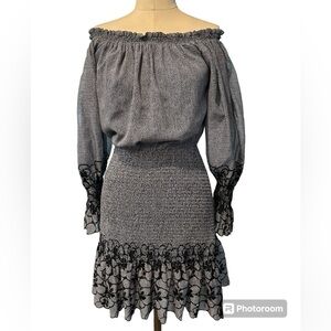 Alexis Embroidered Minidress, Blue, Size L